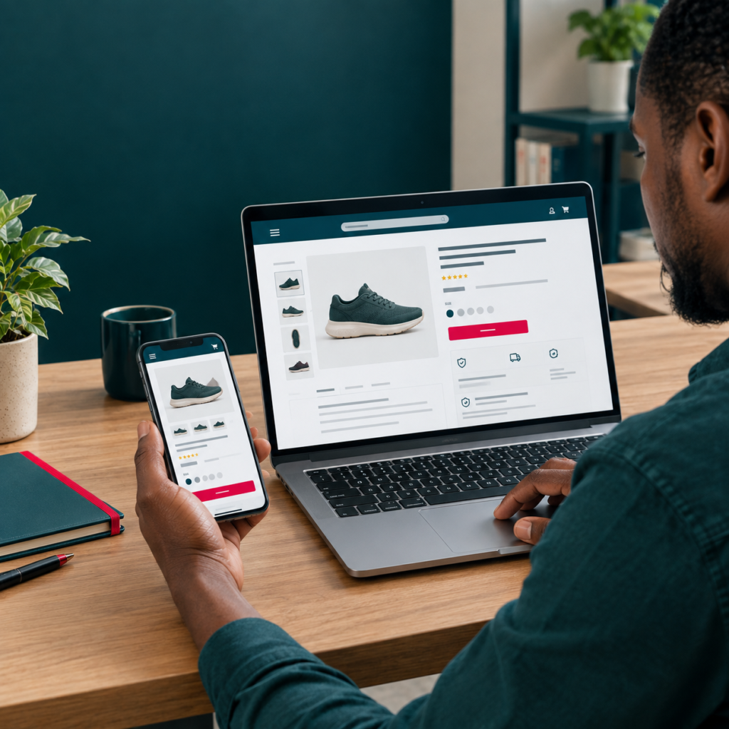Boutique WooCommerce professionnelle avec une fiche produit claire et structurée.